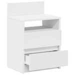 Nattbord 2 Stk Med 2 Skuffer Hvit 40X33X60 Cm