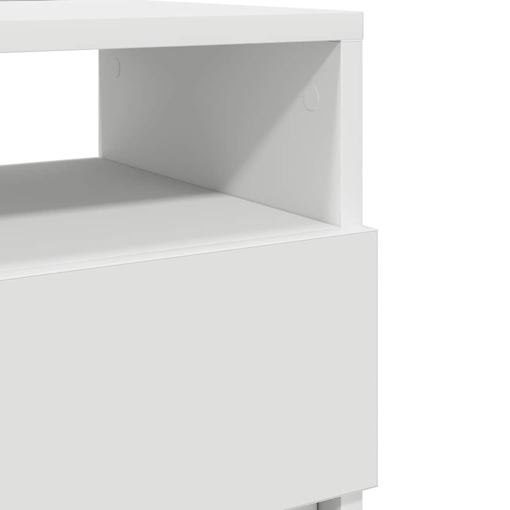 Nattbord 2 Stk Med 2 Skuffer Hvit 40X33X60 Cm