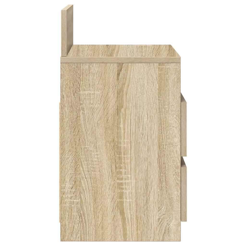 Nattbord Med 2 Skuffer Sonoma Eik 40X33X60 Cm