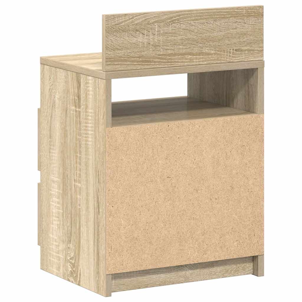 Nattbord Med 2 Skuffer Sonoma Eik 40X33X60 Cm