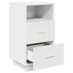 Nattbord 2 Stk Med 2 Skuffer Hvit 36X36X68 Cm