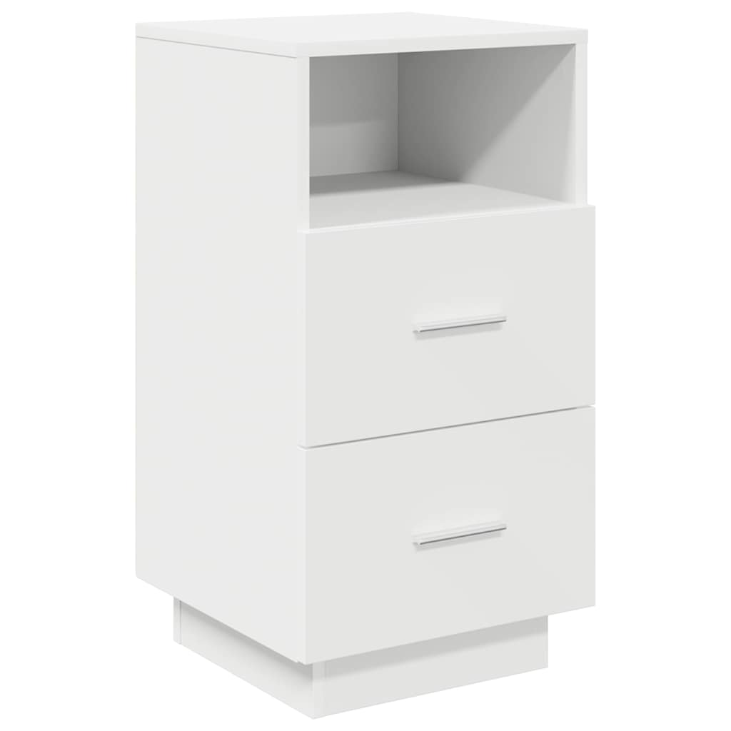 Nattbord 2 Stk Med 2 Skuffer Hvit 36X36X68 Cm