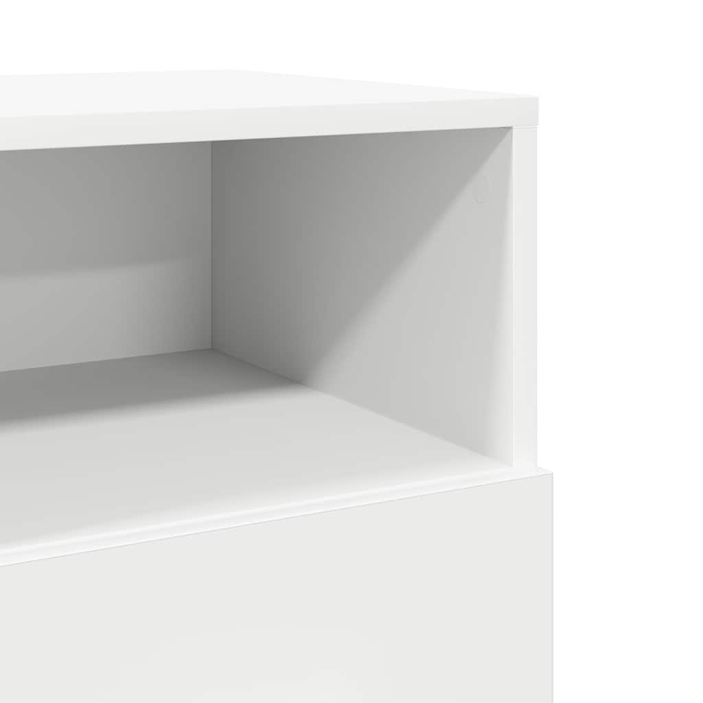 Nattbord 2 Stk Med 2 Skuffer Hvit 36X36X68 Cm