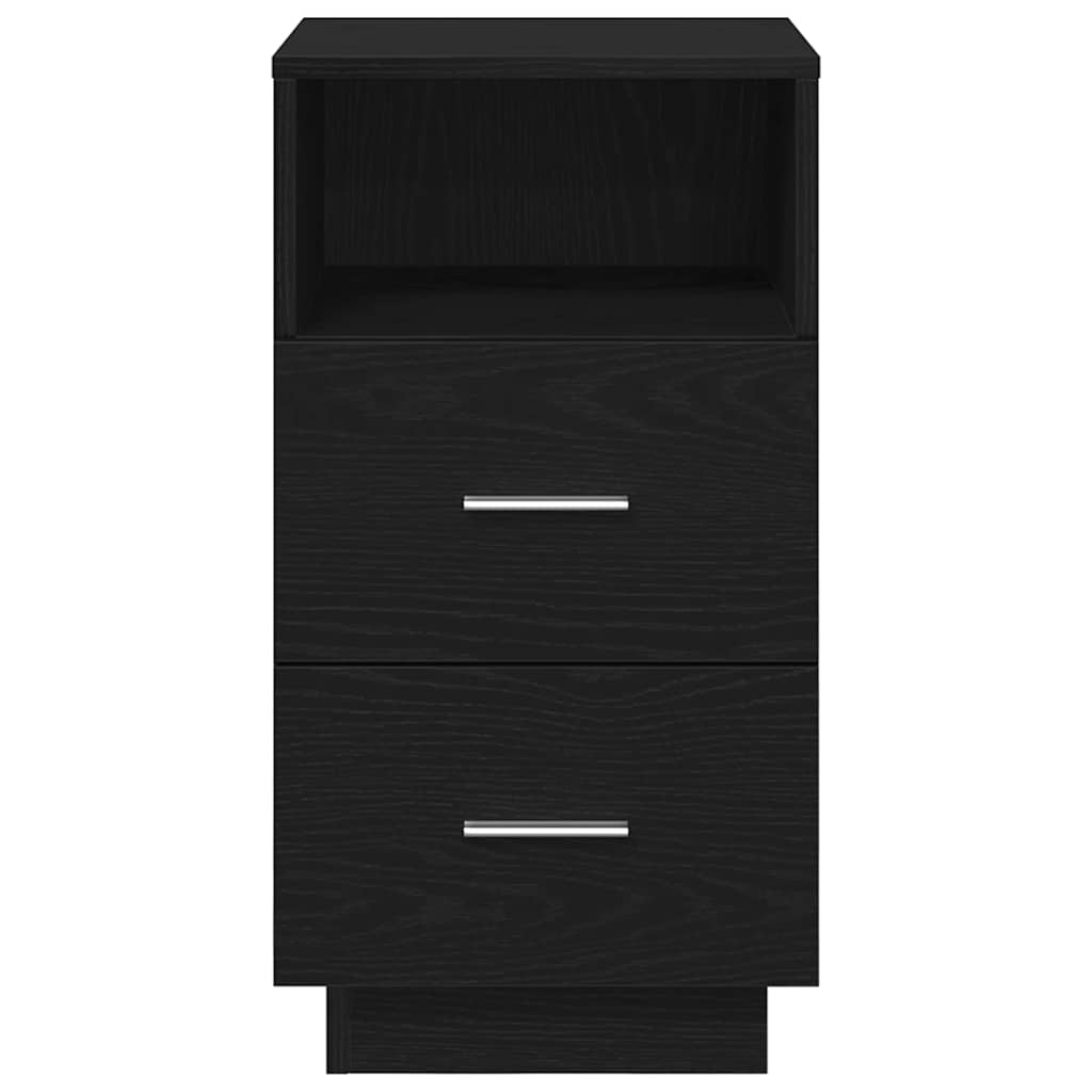 Nattbord 2 Stk Med 2 Skuffer Svart 36X36X68 Cm