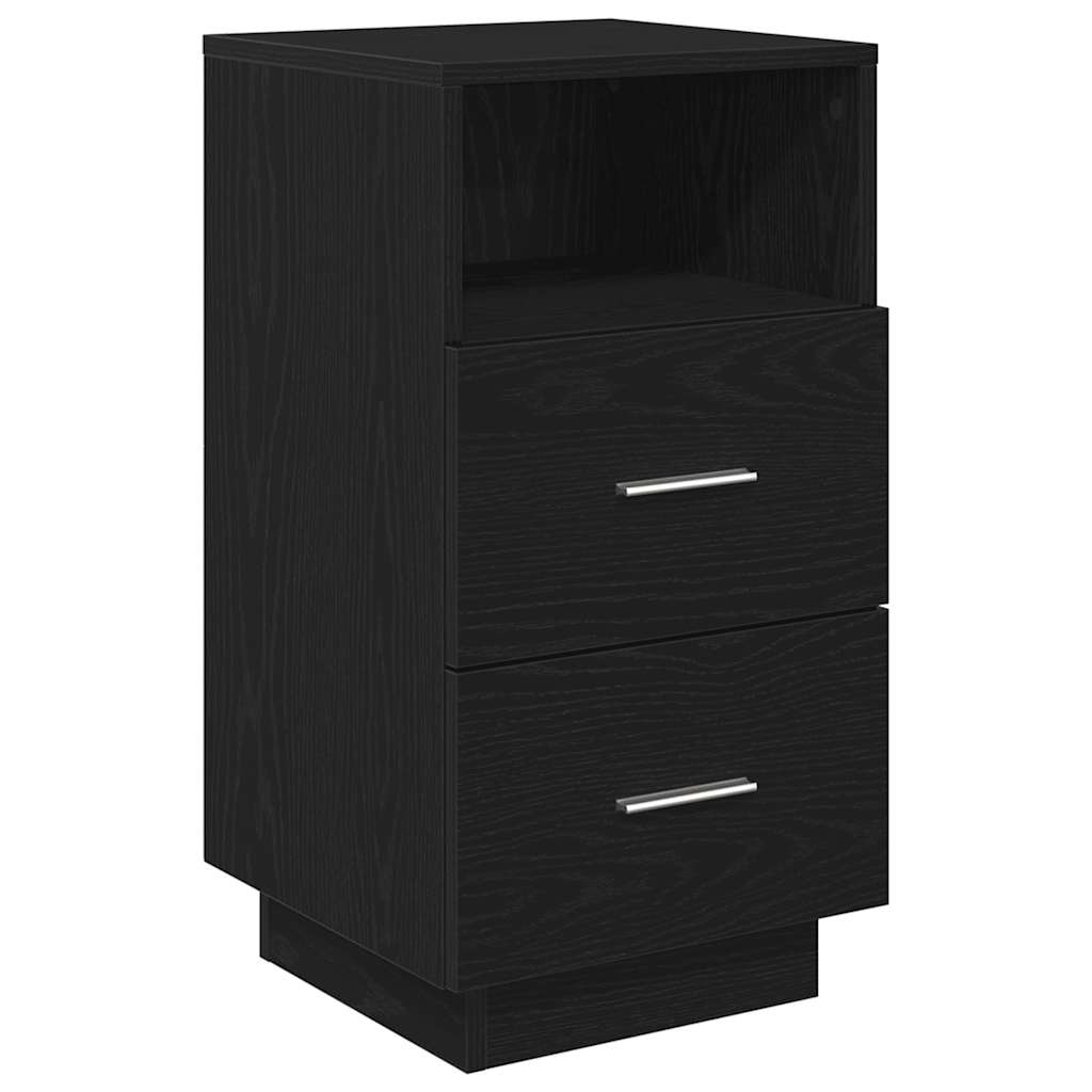 Nattbord 2 Stk Med 2 Skuffer Svart 36X36X68 Cm