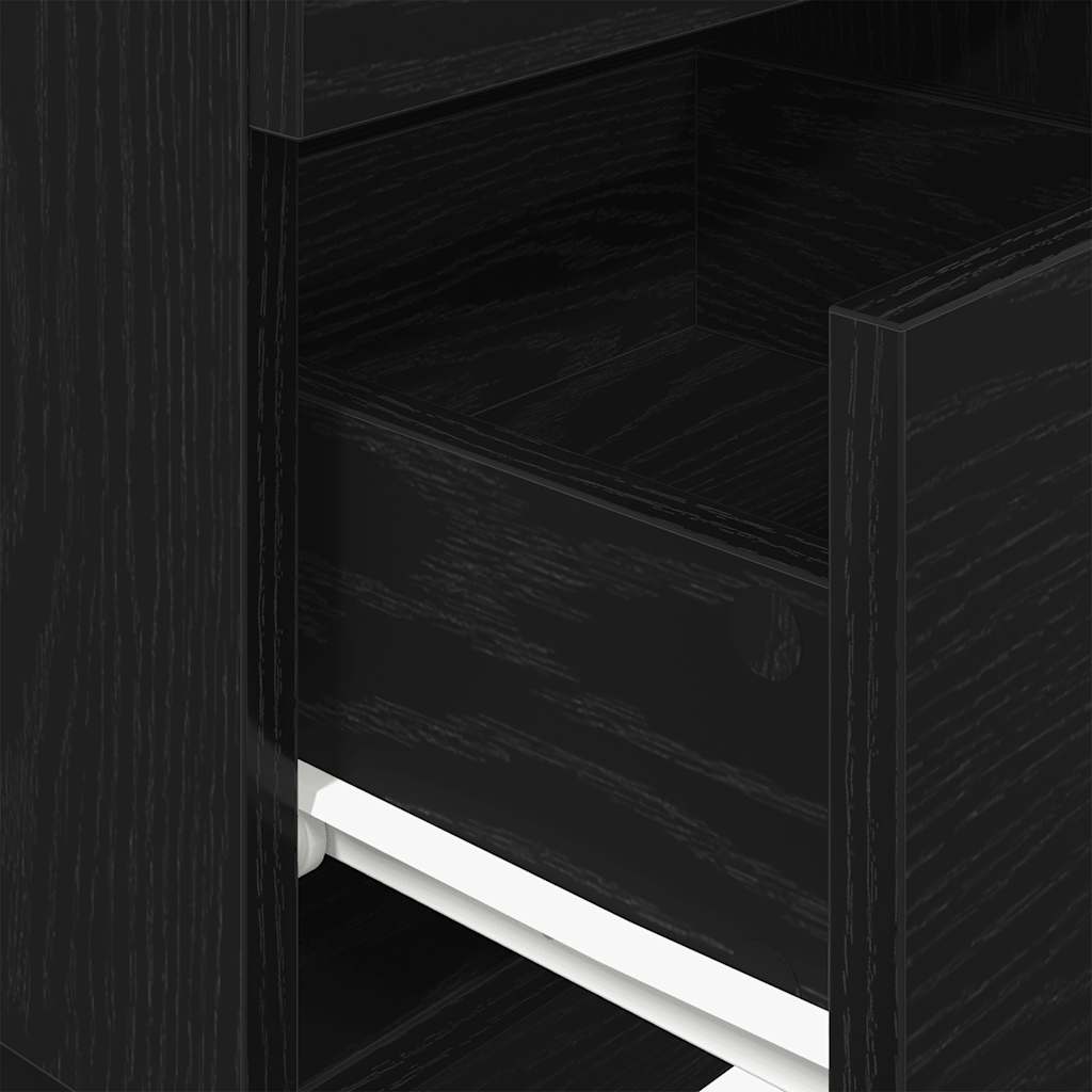 Nattbord 2 Stk Med 2 Skuffer Svart 36X36X68 Cm
