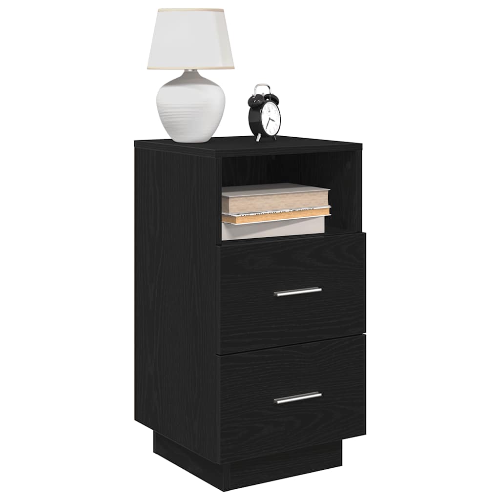 Nattbord 2 Stk Med 2 Skuffer Svart 36X36X68 Cm