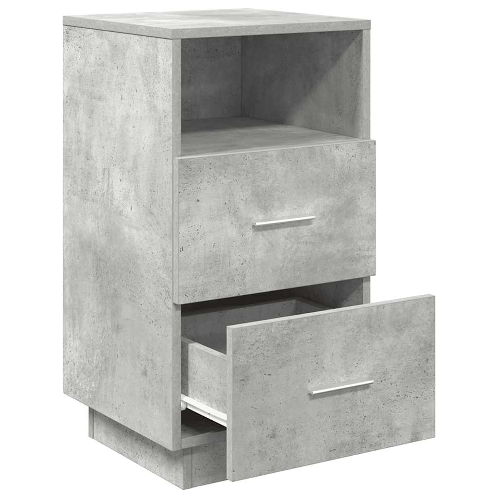 Nattbord 2 Stk Med 2 Skuffer Betonggrå 36X36X68 Cm