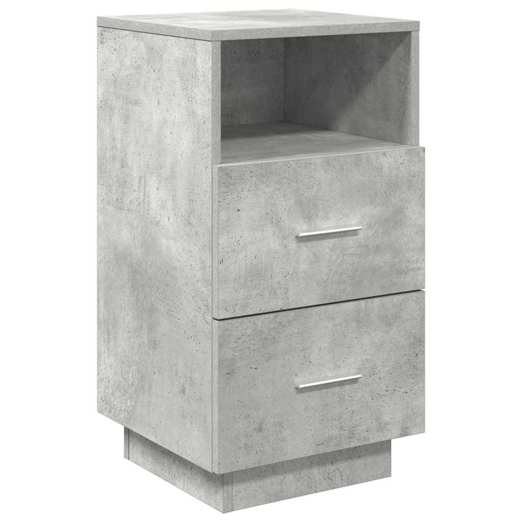 Nattbord 2 Stk Med 2 Skuffer Betonggrå 36X36X68 Cm