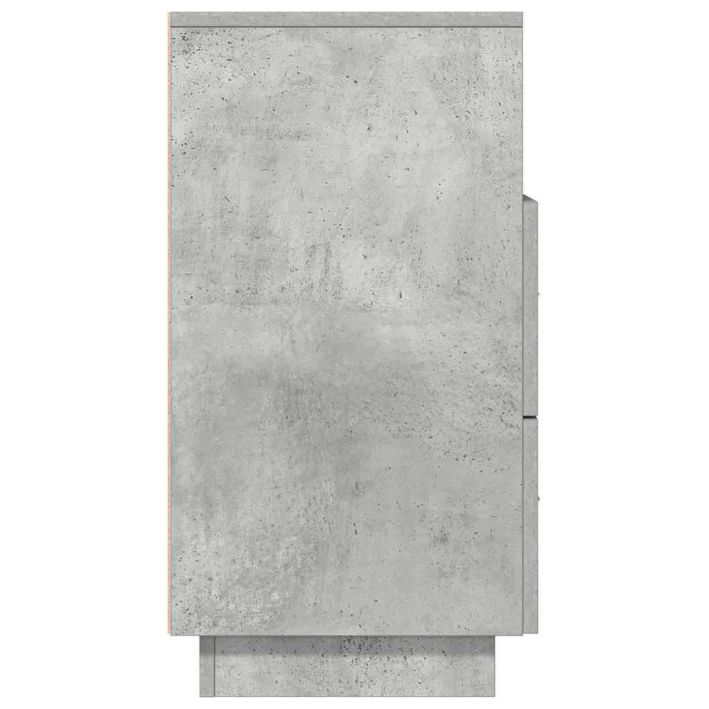 Nattbord 2 Stk Med 2 Skuffer Betonggrå 36X36X68 Cm