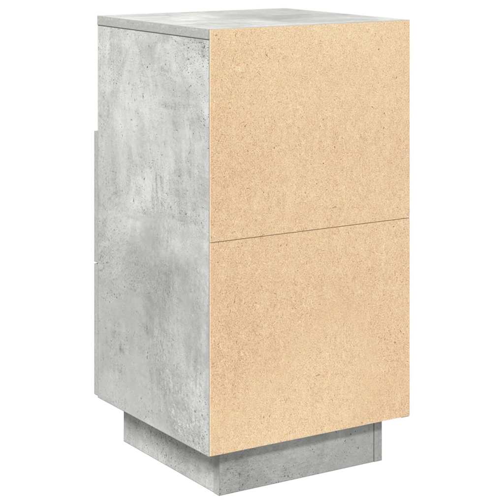 Nattbord 2 Stk Med 2 Skuffer Betonggrå 36X36X68 Cm