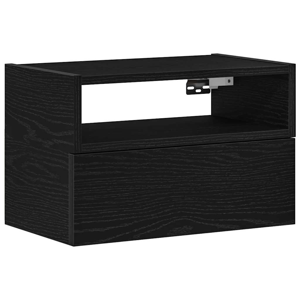 Veggmontert Nattbord Svart 45X26X28,5 Cm