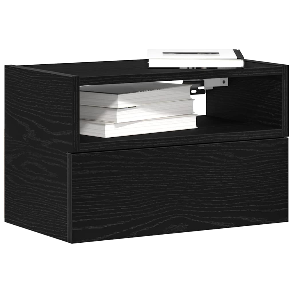 Veggmontert Nattbord Svart 45X26X28,5 Cm