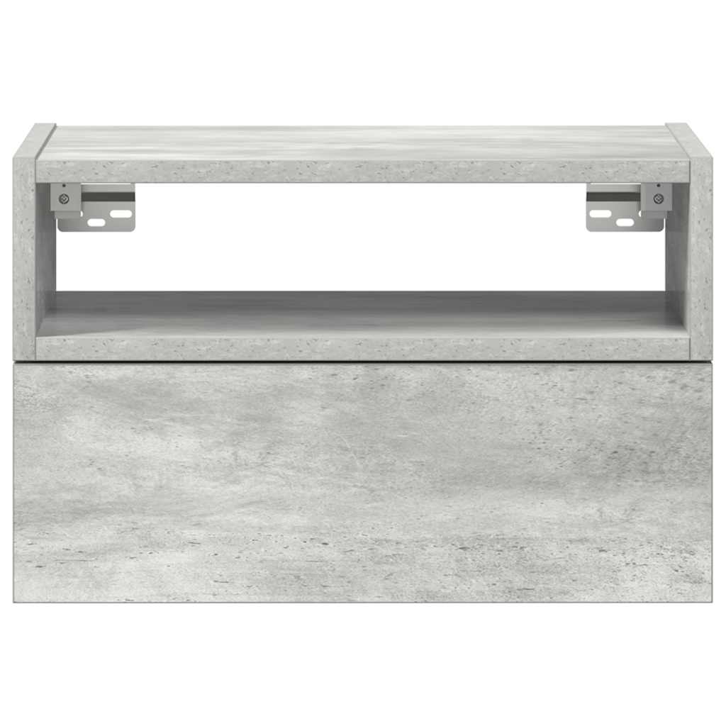 Veggmonterte Nattbord 2 Stk Betonggrå 45X26X28,5 Cm