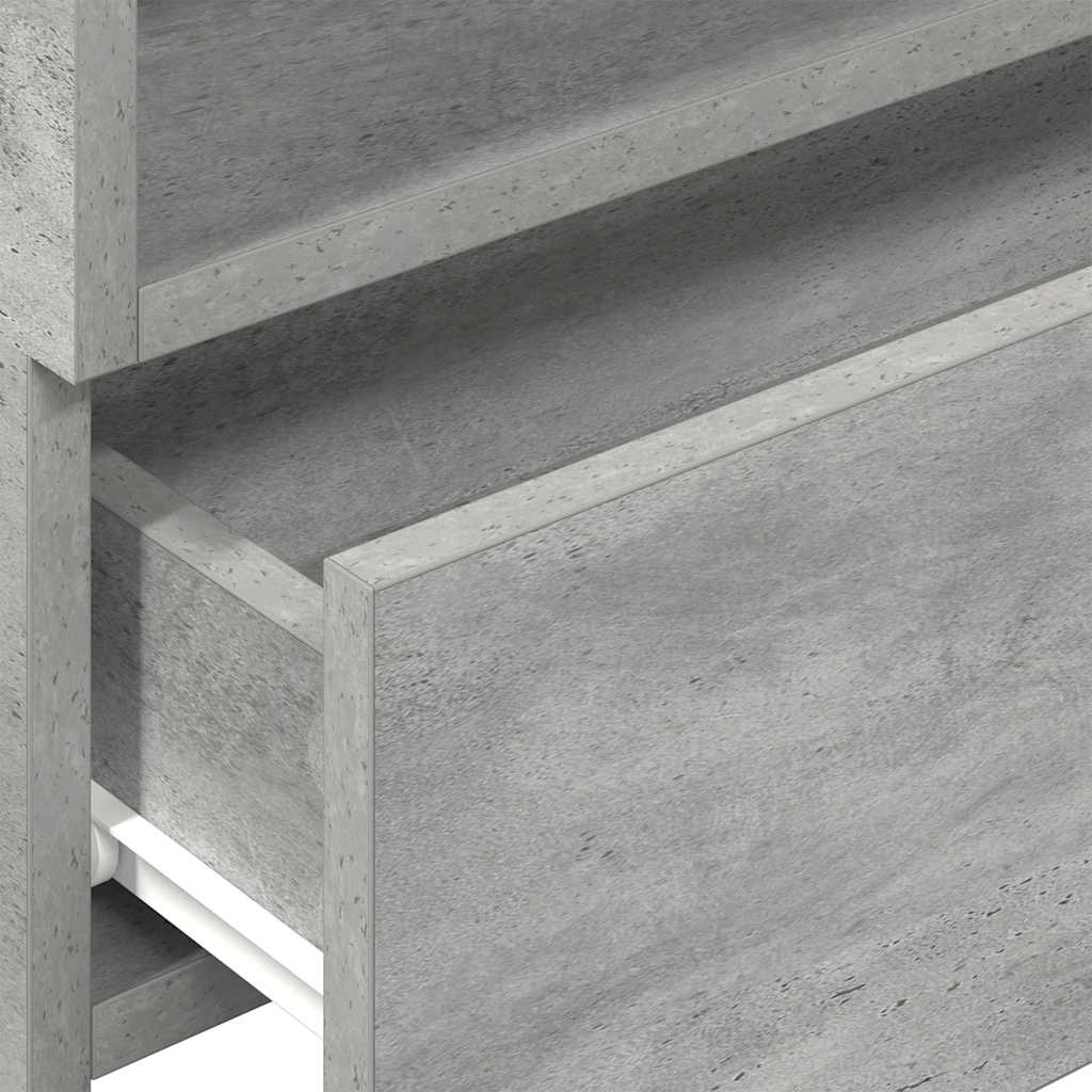 Veggmonterte Nattbord 2 Stk Betonggrå 45X26X28,5 Cm