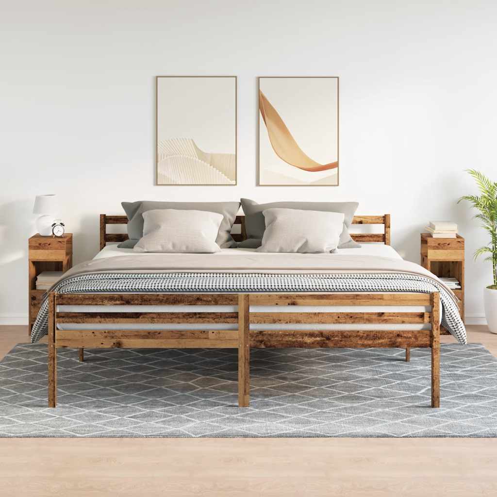 Nattbord 2 Stk Med Skuff Gammelt Tre 25X31X66 Cm