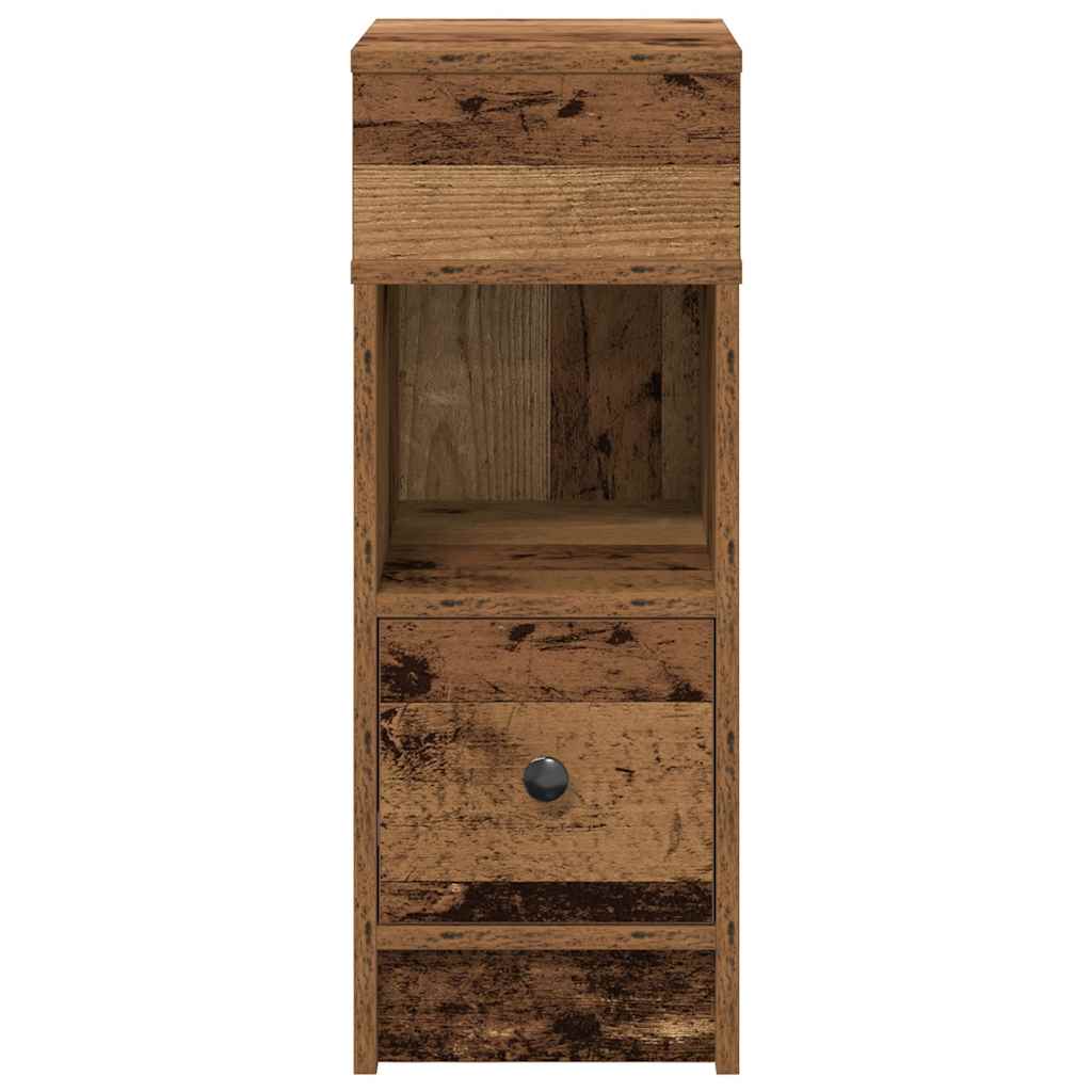 Nattbord 2 Stk Med Skuff Gammelt Tre 25X31X66 Cm
