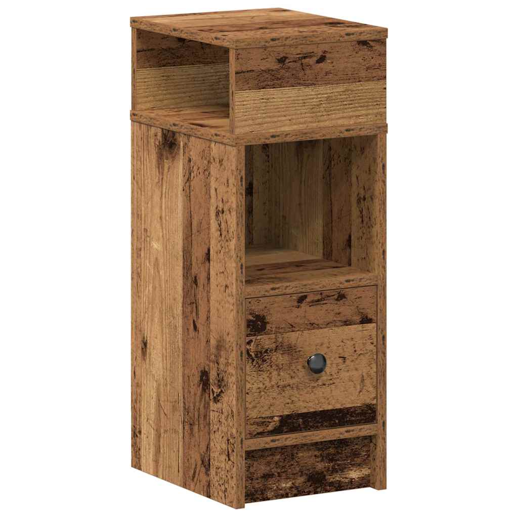 Nattbord 2 Stk Med Skuff Gammelt Tre 25X31X66 Cm
