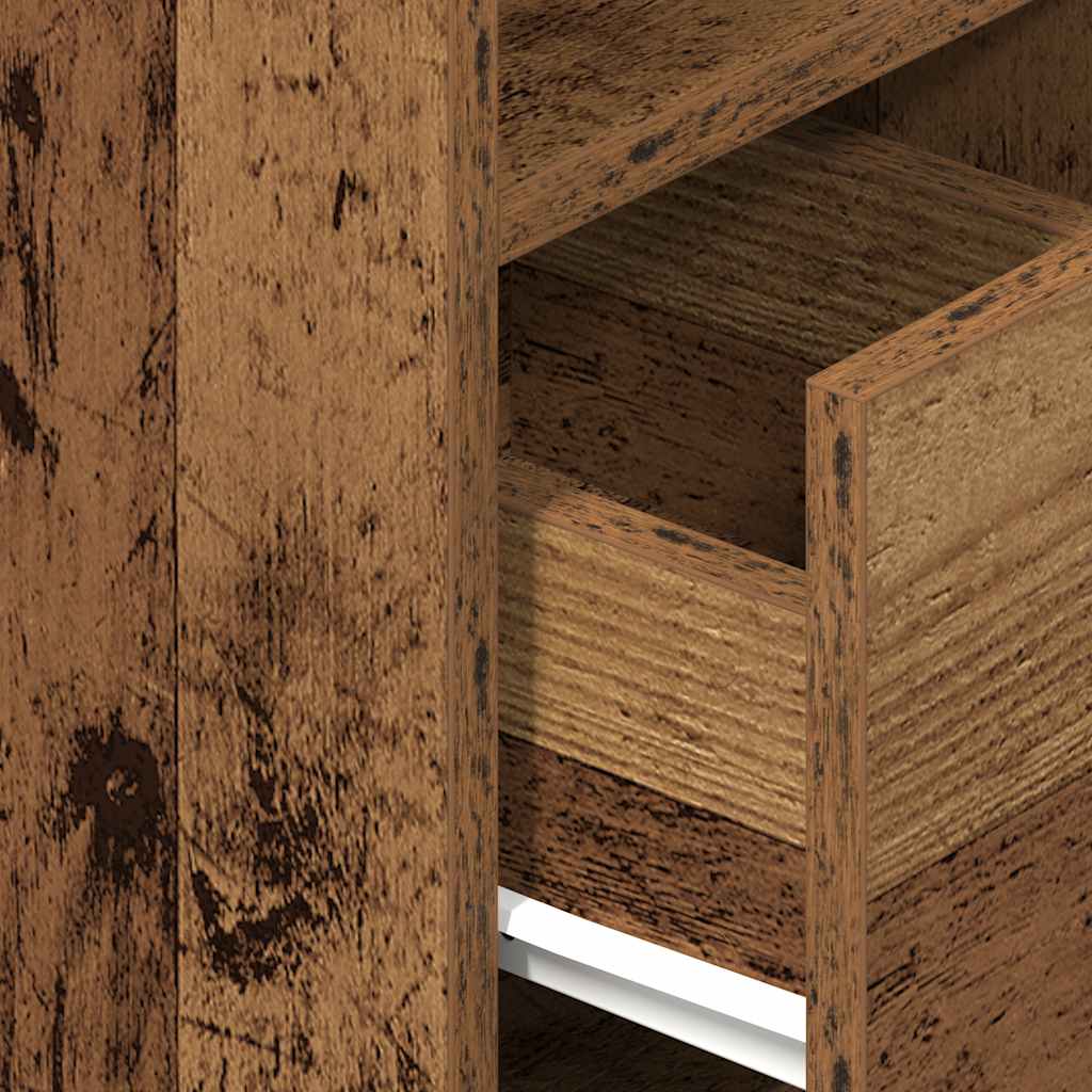 Nattbord 2 Stk Med Skuff Gammelt Tre 25X31X66 Cm