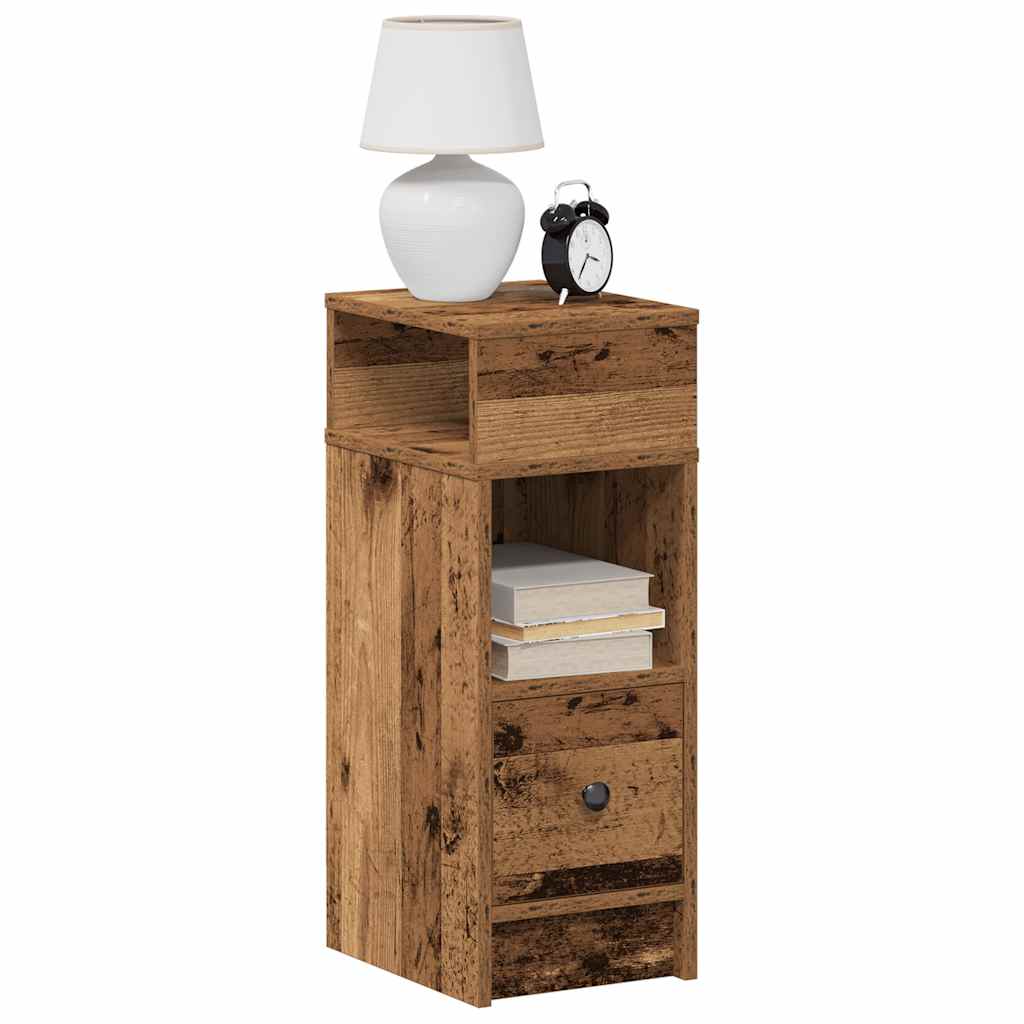 Nattbord 2 Stk Med Skuff Gammelt Tre 25X31X66 Cm