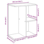 Nattbord Hvit 46,5X29X61 Cm Konstruert Tre