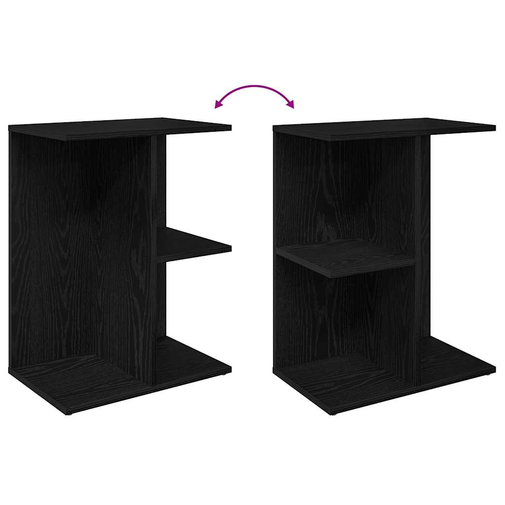 Nattbord Svart Eik 46,5X29X61 Cm Konstruert Tre