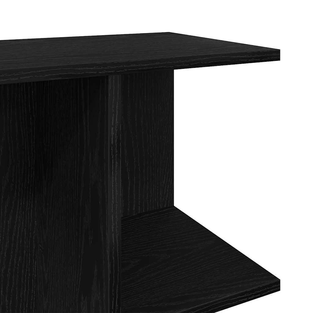 Nattbord Svart Eik 46,5X29X61 Cm Konstruert Tre