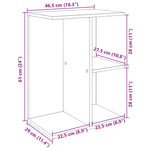 Nattbord Svart Eik 46,5X29X61 Cm Konstruert Tre