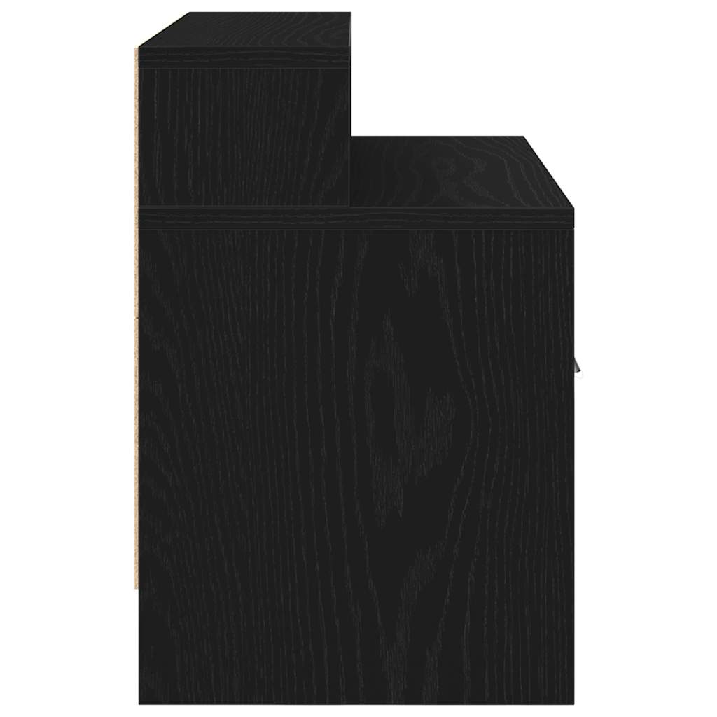 Nattbord Med Skuff 2 Stk Svart Eik 51X31X47 Cm