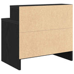 Nattbord Med Skuff 2 Stk Svart Eik 51X31X47 Cm