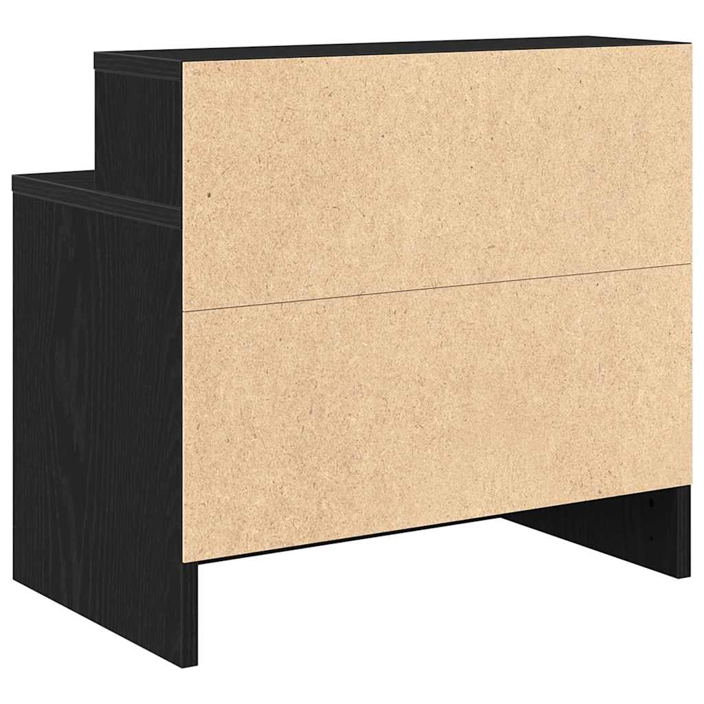 Nattbord Med Skuff 2 Stk Svart Eik 51X31X47 Cm