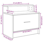 Nattbord Med Skuff 2 Stk Svart Eik 51X31X47 Cm