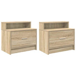 Nattbord Med Skuff 2 Stk Sonoma Eik 51X31X47 Cm