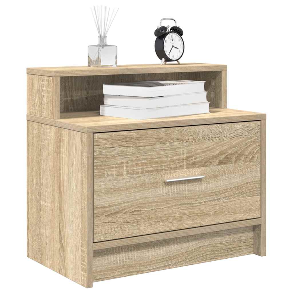Nattbord Med Skuff 2 Stk Sonoma Eik 51X31X47 Cm