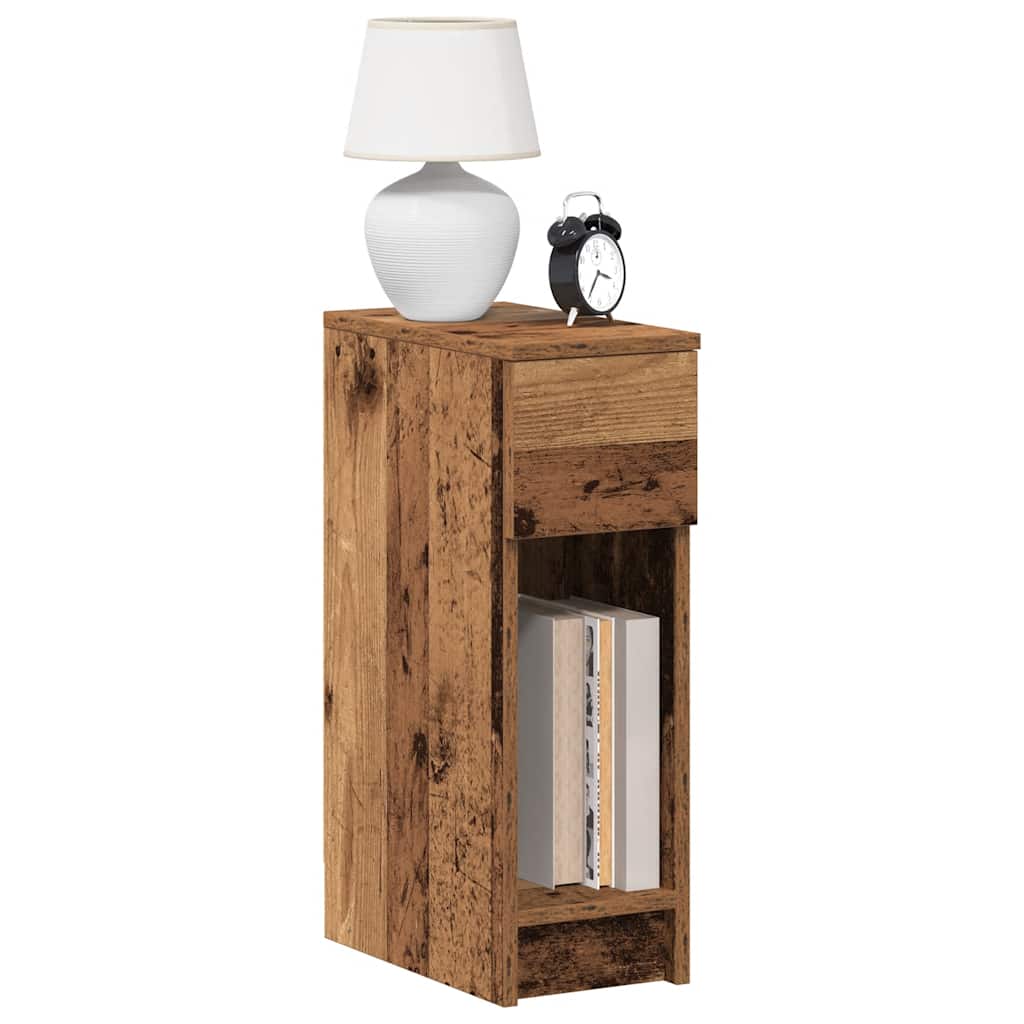 Nattbord Med Skuff Gammelt Tre 20X36X60 Cm
