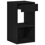 Nattbord Med Skuff Svart Eik 35X34X66,5 Cm