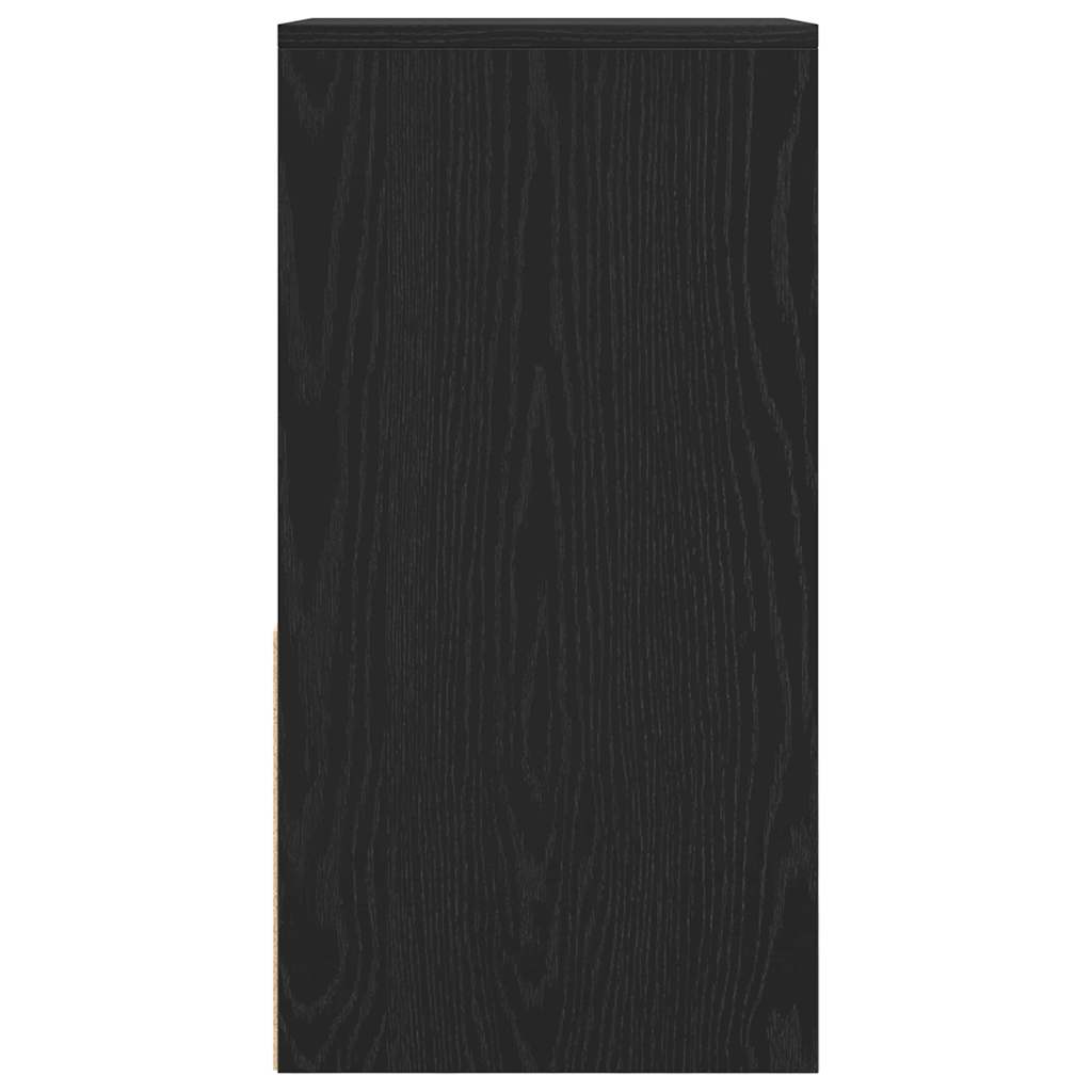 Nattbord Med Skuff Svart Eik 35X34X66,5 Cm