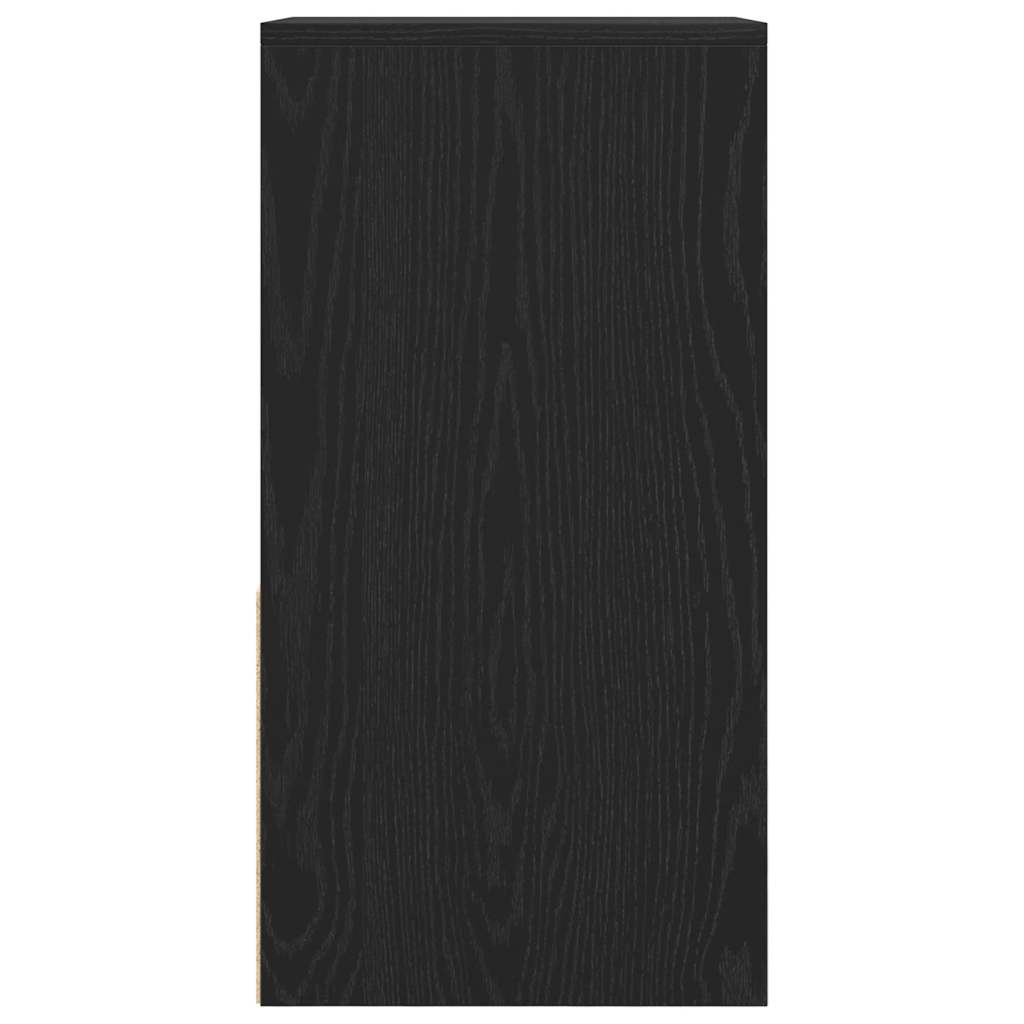 Nattbord Med Skuff 2 Stk Svart Eik 35X34X66,5 Cm