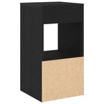 Nattbord Med Skuff 2 Stk Svart Eik 35X34X66,5 Cm