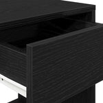 Nattbord Med Skuff 2 Stk Svart Eik 35X34X66,5 Cm