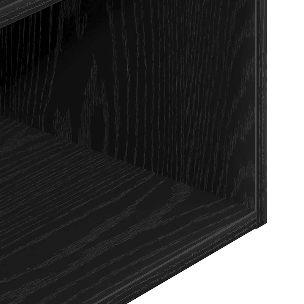 Nattbord Med Skuff 2 Stk Svart Eik 35X34X66,5 Cm