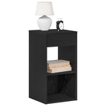 Nattbord Med Skuff 2 Stk Svart Eik 35X34X66,5 Cm