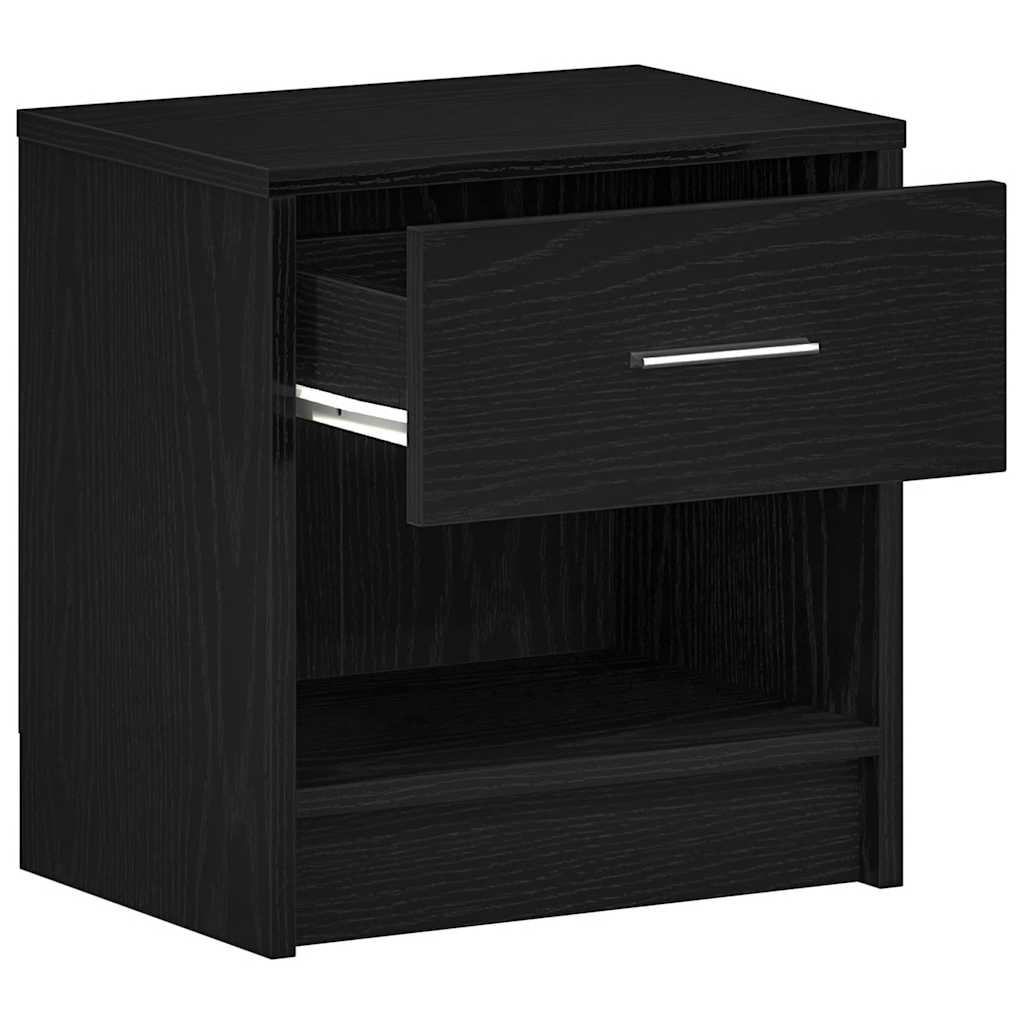 Nattbord 2 Stk Med Skuff Svart 39X28X41 Cm