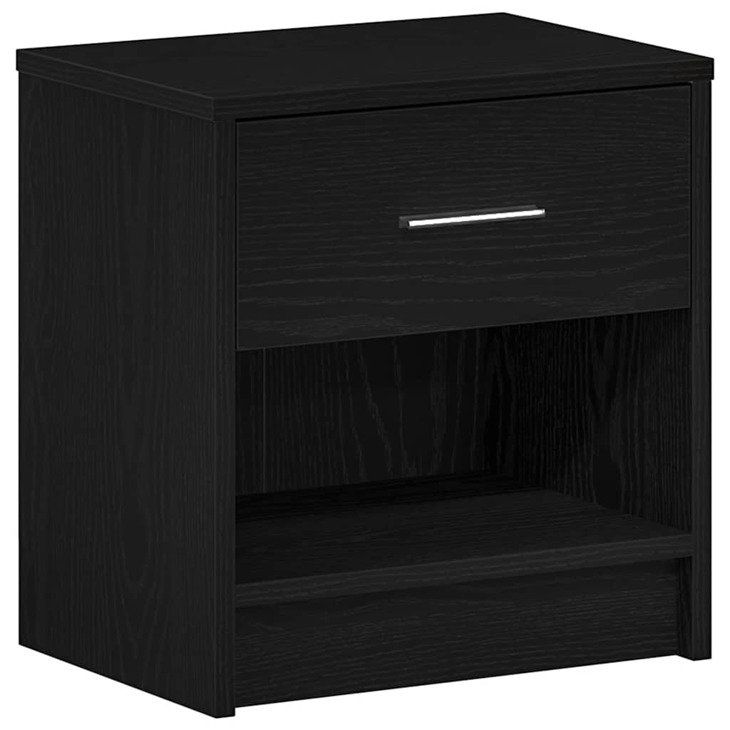 Nattbord 2 Stk Med Skuff Svart 39X28X41 Cm