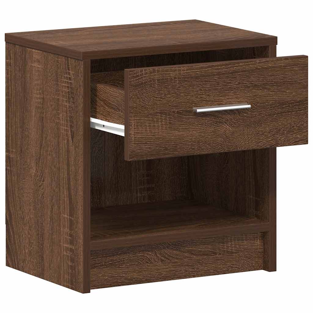 Nattbord 2 Stk Med Skuff Brun Eik 39X28X41 Cm