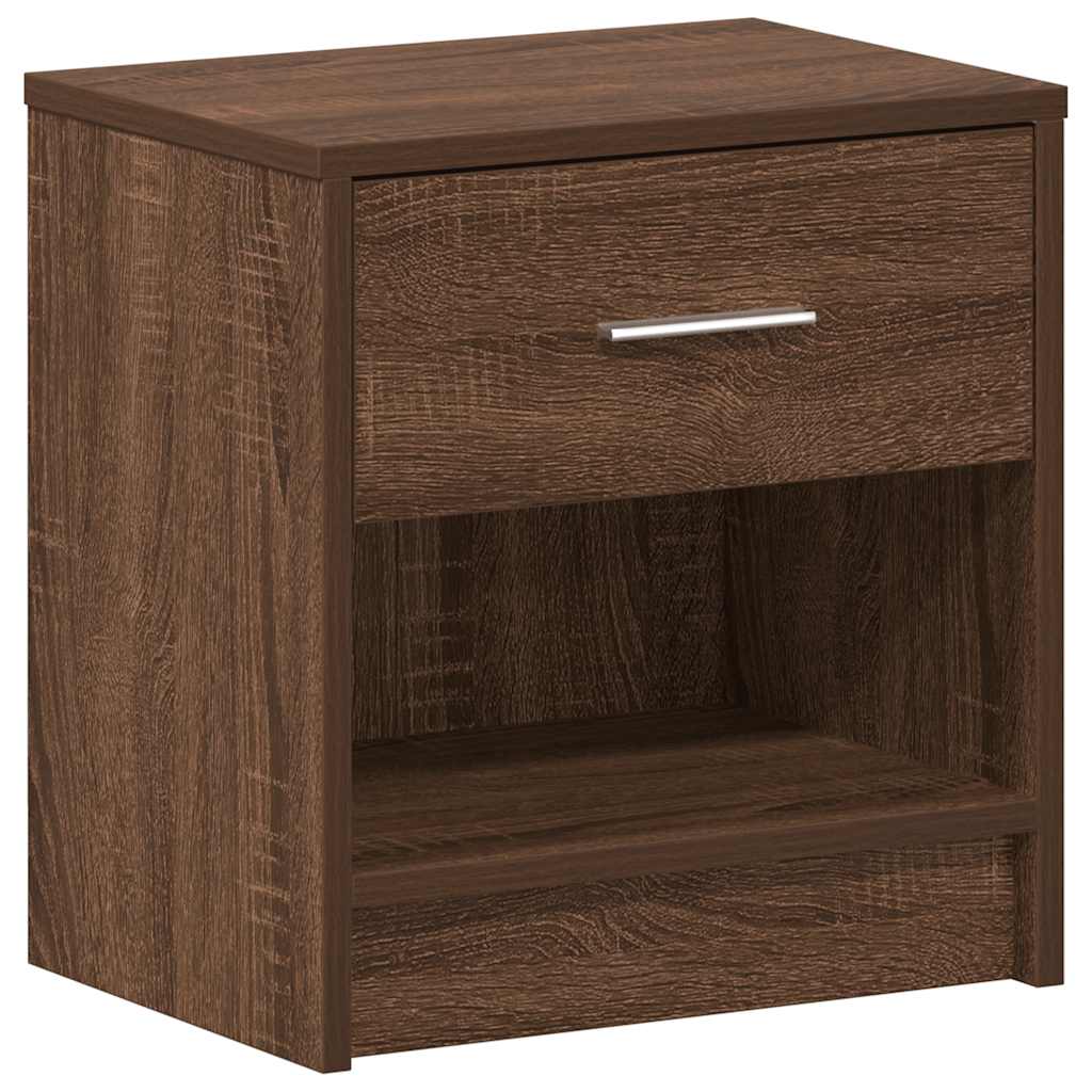 Nattbord 2 Stk Med Skuff Brun Eik 39X28X41 Cm