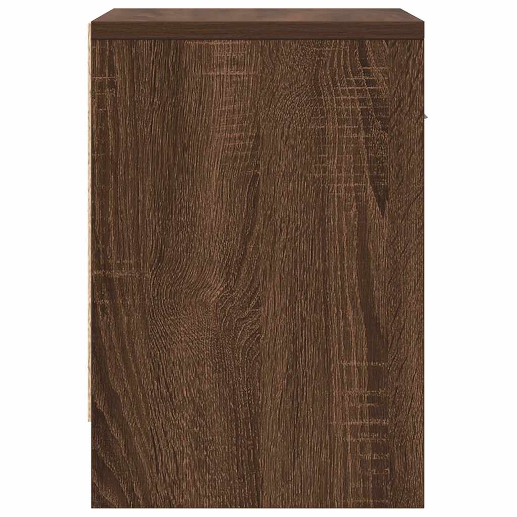 Nattbord 2 Stk Med Skuff Brun Eik 39X28X41 Cm