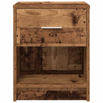 Nattbord Med Skuff Gammelt Tre 40X34X50 Cm