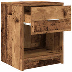 Nattbord Med Skuff Gammelt Tre 40X34X50 Cm