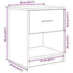 Nattbord 2 Stk Med Skuff Gammelt Tre 40X34X50 Cm